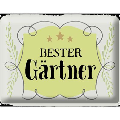 Blechschild Spruch 40x30cm bester Gärtner Geschenk