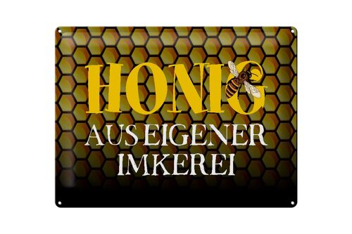 Blechschild Spruch 40x30cm Honig aus eigener Imkerei Biene