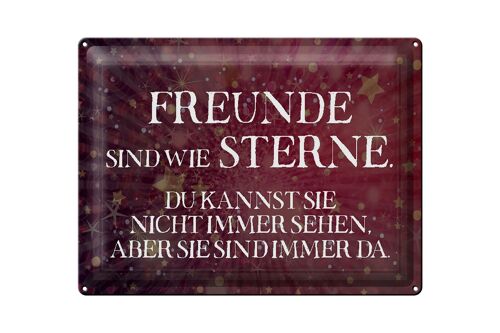 Blechschild Spruch 40x30cm Freunde sind wie Sterne Geschenk