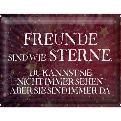 Tin sign saying 40x30cm friends are like stars gift