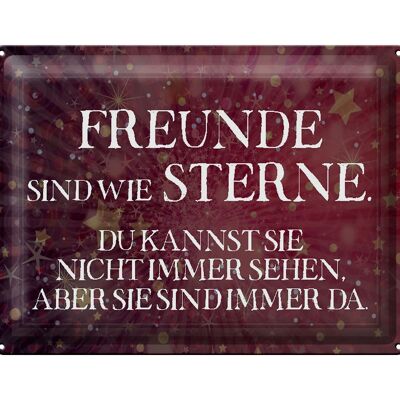 Blechschild Spruch 40x30cm Freunde sind wie Sterne Geschenk