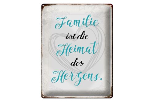 Blechschild Spruch 30x40cm Familie ist Heimat des Herzens