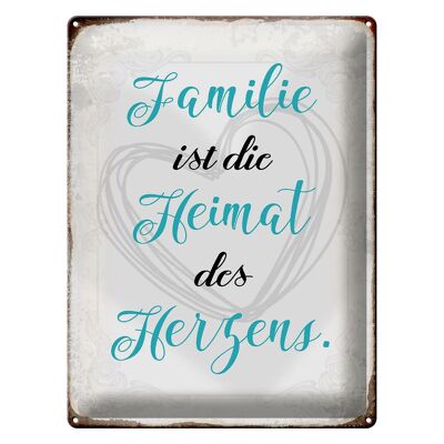 Blechschild Spruch 30x40cm Familie ist Heimat des Herzens