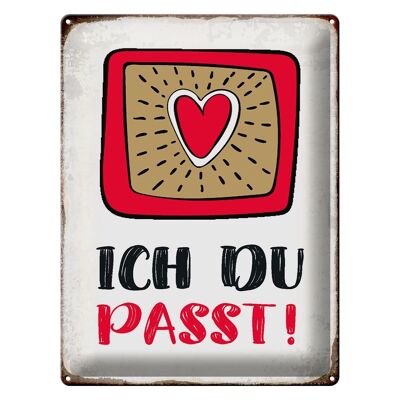 Tin sign saying 30x40cm I you fits heart love