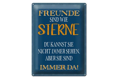 Blechschild Spruch 40x30cm Freunde sind wie Sterne immer da