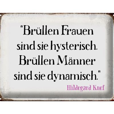 Blechschild Spruch 40x30cm Brüllen Frauen brüllen Männer