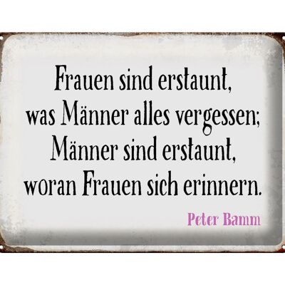 Blechschild Spruch 40x30cm Frauen Männer sind erstaunt was