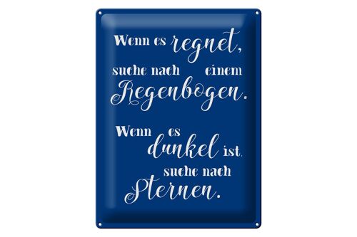 Blechschild Spruch 30x40cm wenn es regnet wenn dunkel suche