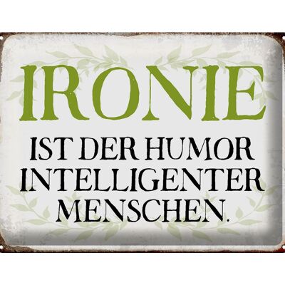 Blechschild Spruch 40x30cm Ironie Humor intelligent