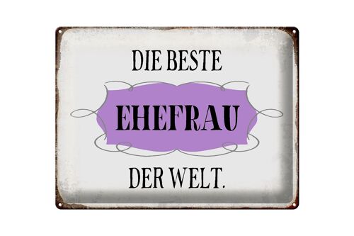 Blechschild Spruch 40x30cm die beste Ehefrau der Welt