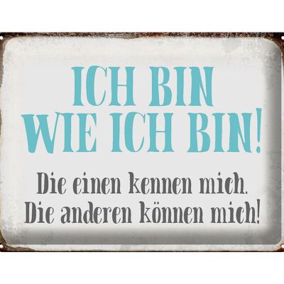 Blechschild Spruch 40x30cm ich bin so wie ich bin Geschenk