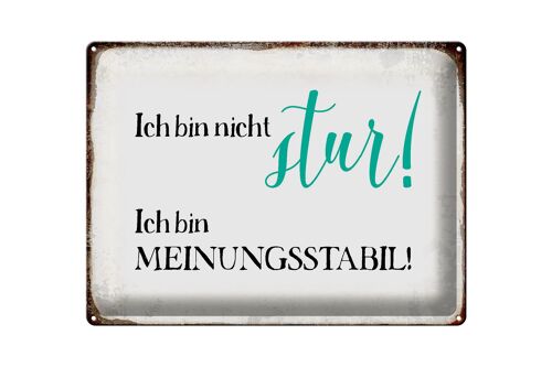 Blechschild Spruch 40x30cm bin nicht stur meinungsstabil