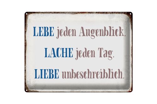 Blechschild Spruch 40x30cm liebe lache jeden Tag Geschenk