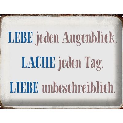 Blechschild Spruch 40x30cm liebe lache jeden Tag Geschenk