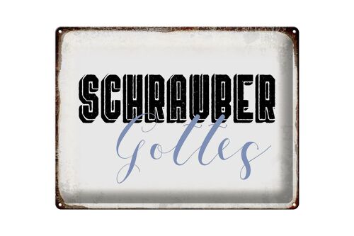 Blechschild Spruch 40x30cm Schrauber Gottes Mechaniker