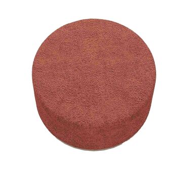 Grand pouf rond ottoman en bouclette rose Victor 3