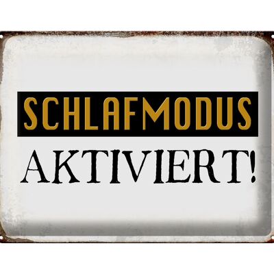 Blechschild Spruch 40x30cm Schlafmodus aktiviert Geschenk