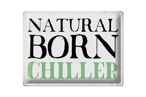 Blechschild Spruch 40x30cm natural born chiller Faultier