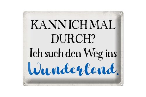 Blechschild Spruch 40x30cm ich such den Weg ins Wunderland