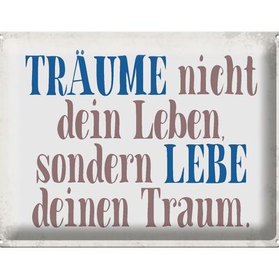 Blechschild Spruch 40x30cm träume nicht dein Leben lebe