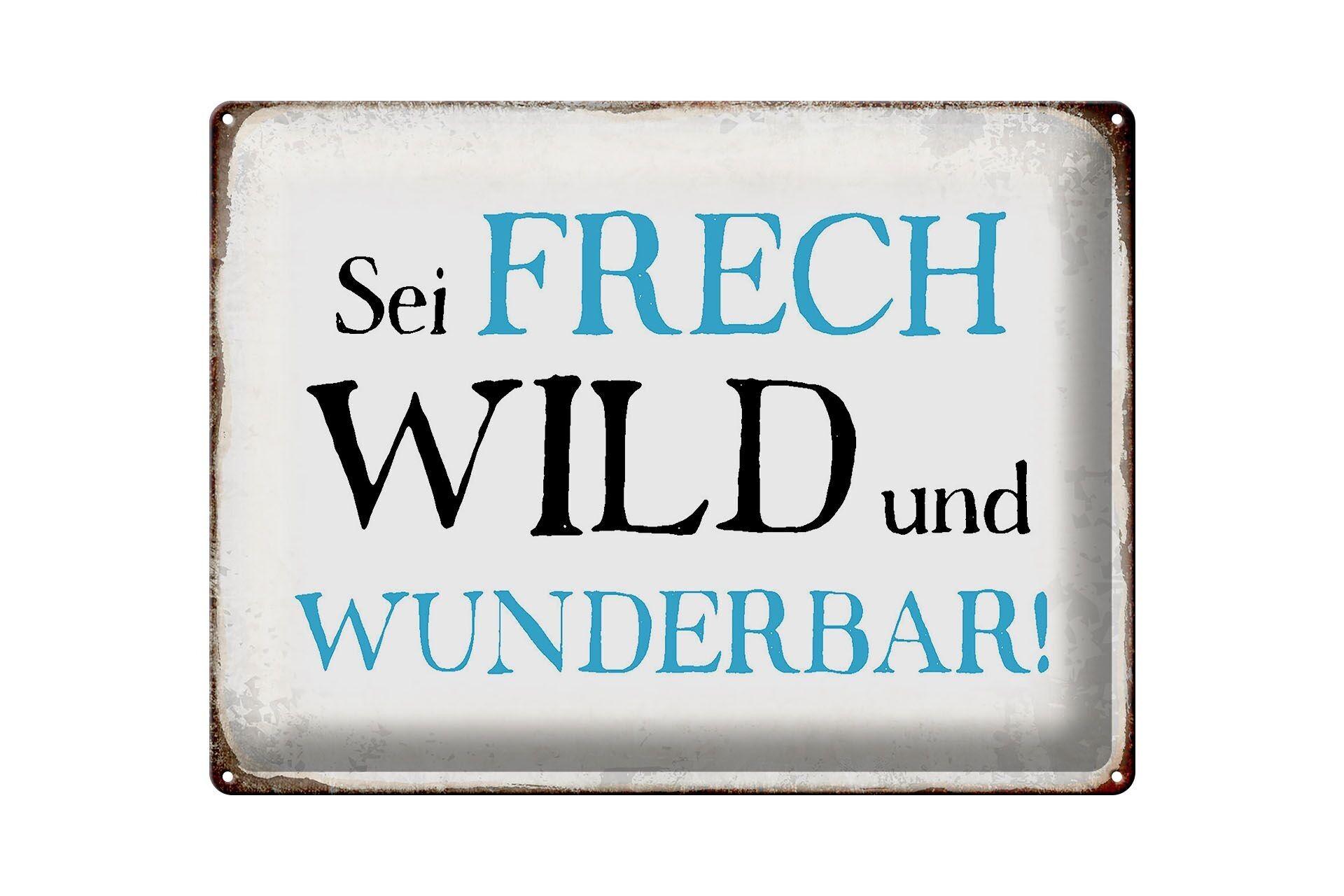 Tin sign saying 40x30cm be cheeky wild wonderful Retro