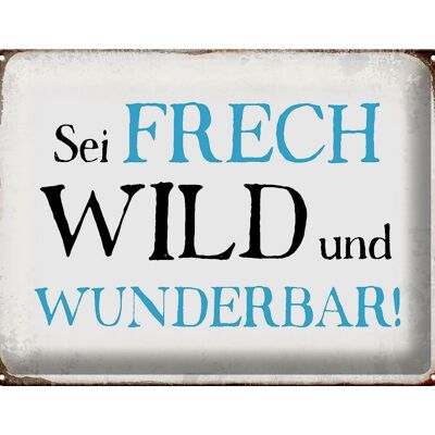 Blechschild Spruch 40x30cm sei frech wild wunderbar Retro