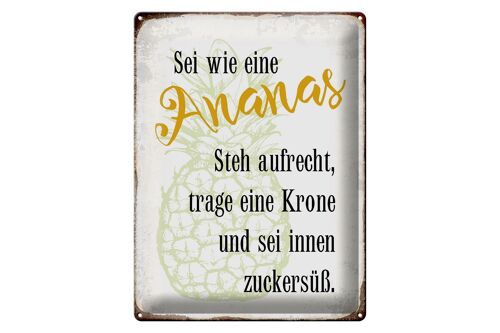 Blechschild Spruch 30x40cm sei Ananas aufrecht zuckersüß