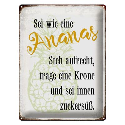 Blechschild Spruch 30x40cm sei Ananas aufrecht zuckersüß