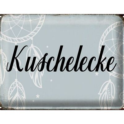 Blechschild Spruch 40x30cm Kuschelecke Geschenk