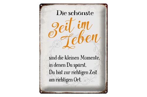 Blechschild Spruch 30x40cm die schönste Zeit im Leben sind