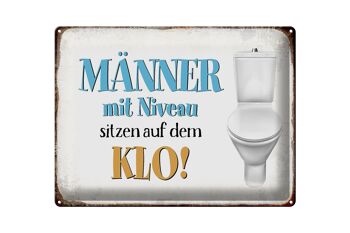 Plaque en tôle indiquant 40x30cm Des hommes avec des standards sont assis sur les toilettes 1