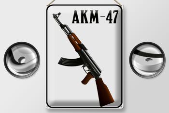 Plaque en tôle Fusil 30x40cm Kalachnikov AKM-47 2