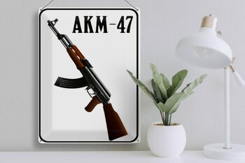 Plaque en tôle Fusil 30x40cm Kalachnikov AKM-47 3