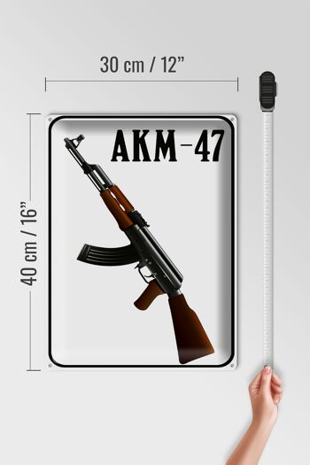 Plaque en tôle Fusil 30x40cm Kalachnikov AKM-47 4