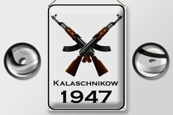 Plaque en tôle Fusil 30x40cm Kalachnikov 1947 2