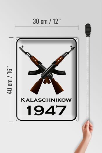 Plaque en tôle Fusil 30x40cm Kalachnikov 1947 4