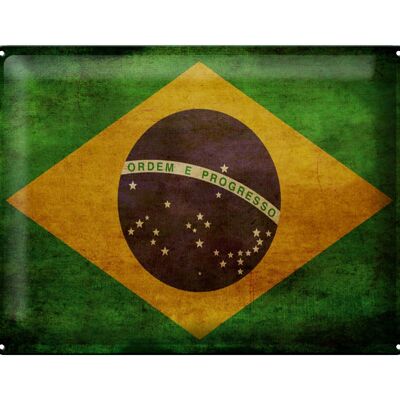 Blechschild Flagge 40x30cm Brasilien Geschenk