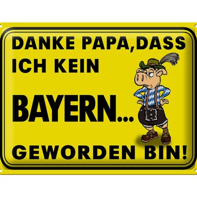 Blechschild Spruch 40x30cm Danke Papa dass ich kein Bayer