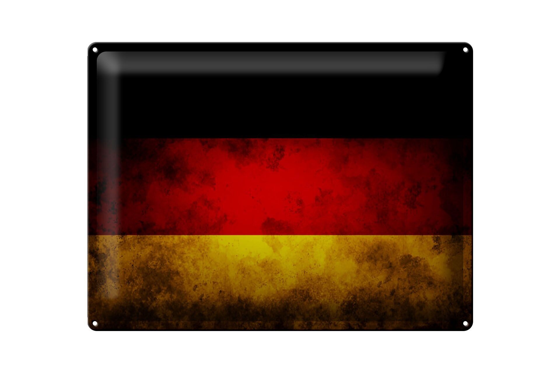 Cartel de chapa bandera 40x30cm bandera de Alemania