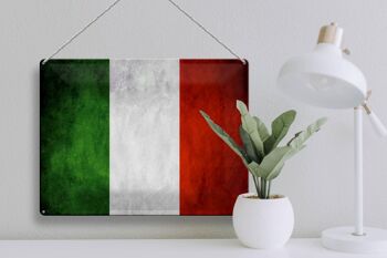 Drapeau en étain 40x30cm, drapeau italien 3