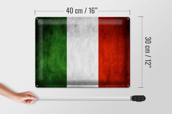 Drapeau en étain 40x30cm, drapeau italien 4