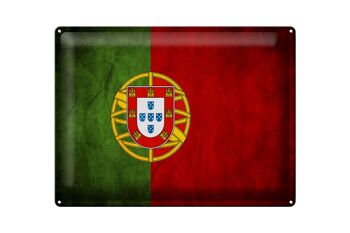 Drapeau en étain 40x30cm, drapeau du Portugal 1