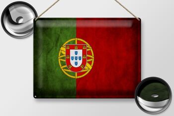 Drapeau en étain 40x30cm, drapeau du Portugal 2