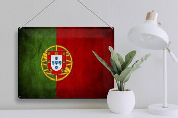 Drapeau en étain 40x30cm, drapeau du Portugal 3