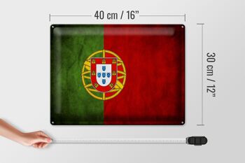 Drapeau en étain 40x30cm, drapeau du Portugal 4