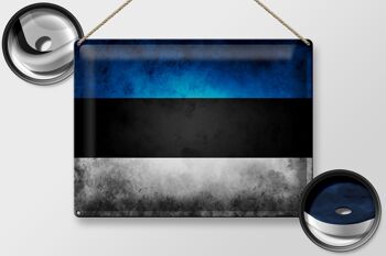Drapeau en étain 40x30cm, drapeau de l'estonie 2