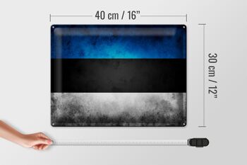 Drapeau en étain 40x30cm, drapeau de l'estonie 4