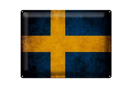 Blechschild Flagge 40x30cm Schweden Fahne