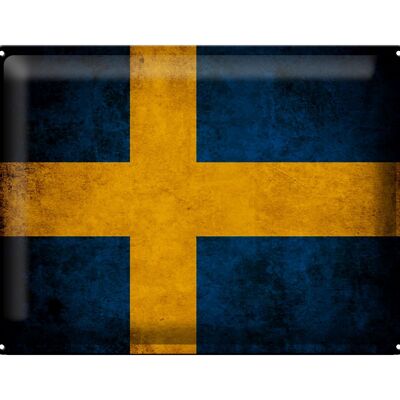 Targa in metallo bandiera 40x30 cm Bandiera della Svezia