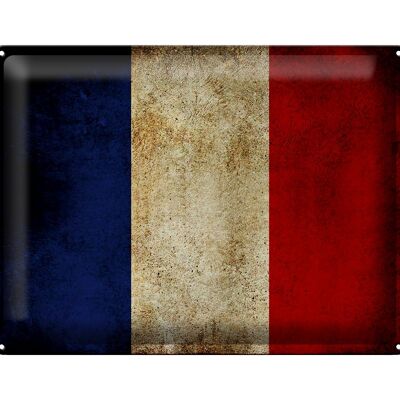 Targa in metallo bandiera 40x30 cm Bandiera della Francia